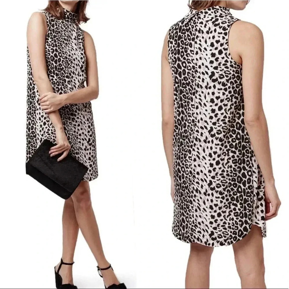 TOPSHOP Leopard Print Sleeveless Tunic Dress Size 4 - Picture 1 of 13